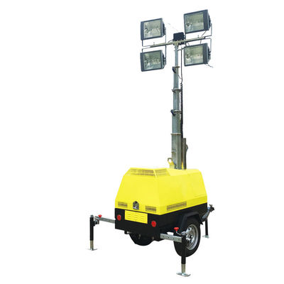 7 Meters Mobile Lighting Vehicle 5KW Diesel Generator With 1000W*4 Gold Halide Light
