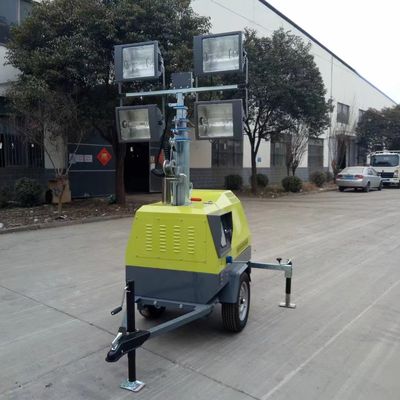 Mobile Lighting Vehicle 200w*4LED Lighting Hand Lift Lighthouse 6kw Diesel Generator